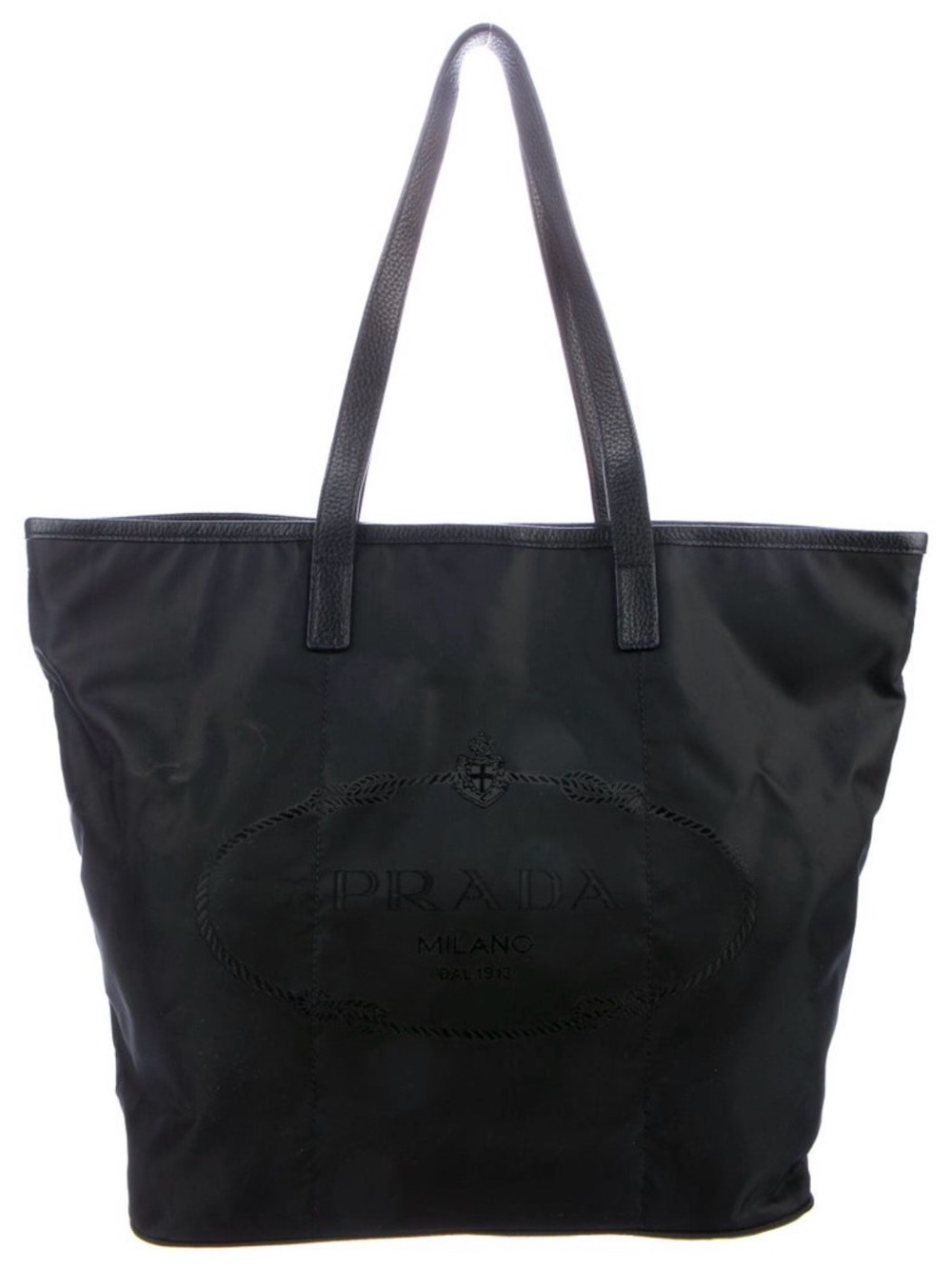 PRADA Nylon Tessuto Logo Jacquard Tote Bag